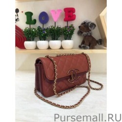 High Quality Small Enamel CC Flap Bag A57275 Claret