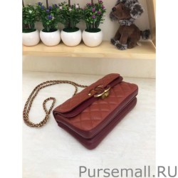 High Quality Small Enamel CC Flap Bag A57275 Claret