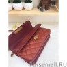 High Quality Small Enamel CC Flap Bag A57275 Claret