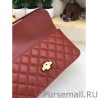 High Quality Small Enamel CC Flap Bag A57275 Claret