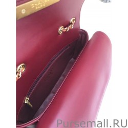 High Quality Small Enamel CC Flap Bag A57275 Claret