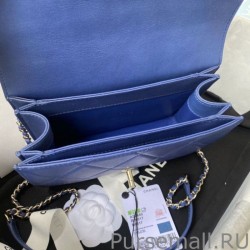 Replicas Small Flap Bag With Top Handle AS2680 Blue