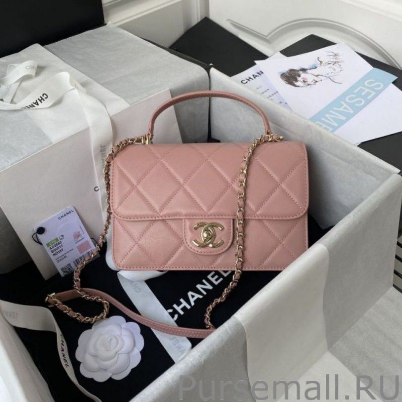 Wholesale Small Flap Bag With Top Handle AS2680 Pink