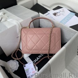 Wholesale Small Flap Bag With Top Handle AS2680 Pink