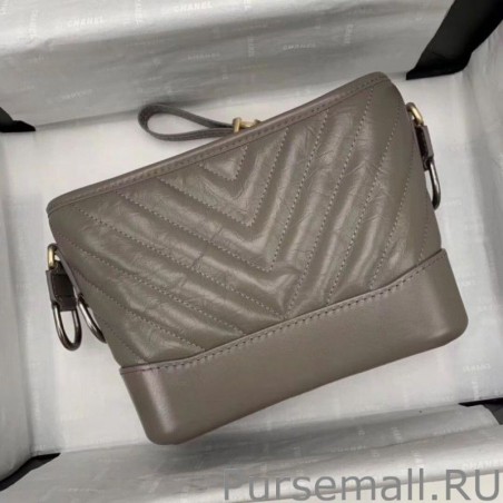 High Quality Gabrielle Chevron Hobo Bag A91810 Gray