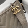 High Quality Gabrielle Chevron Hobo Bag A91810 Gray