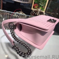 High Quality Medium Boy Flap Handbag A67086 Pink Silver