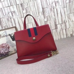 Knockoff Leather Top Handle Bag 476470 Red