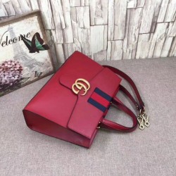 Knockoff Leather Top Handle Bag 476470 Red