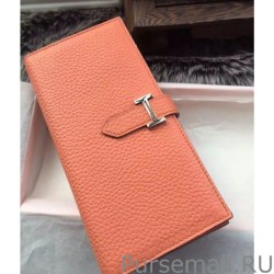 Cheap Hermes Bearn Wallet In Crevette Leather