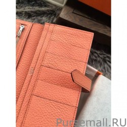 Cheap Hermes Bearn Wallet In Crevette Leather