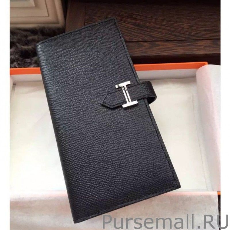 Top Quality Hermes Bearn Wallet In Black Epsom Leather