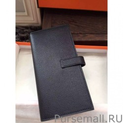 Top Quality Hermes Bearn Wallet In Black Epsom Leather