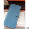 Perfect Hermes Bearn Wallet In Blue Jean Epsom Leather