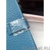 1:1 Mirror Hermes Bearn Wallet In Blue Jean Leather