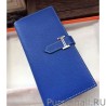 High Hermes Bearn Wallet In Electric Blue Epsom Leather