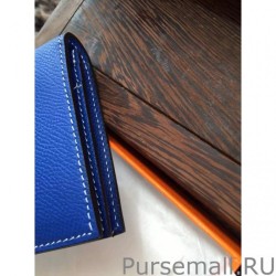 High Hermes Bearn Wallet In Electric Blue Epsom Leather