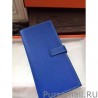 High Hermes Bearn Wallet In Electric Blue Epsom Leather