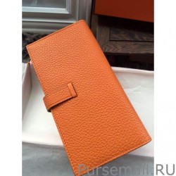 Best Hermes Bearn Wallet In Orange Leather