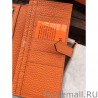 Best Hermes Bearn Wallet In Orange Leather