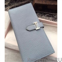 Best Hermes Bearn Wallet In Pale Blue Leather