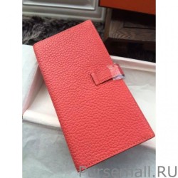 Luxury Hermes Bearn Wallet In Rose Jaipur Leather