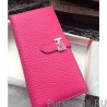 7 Star Hermes Bearn Wallet In Rosy Leather