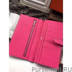 7 Star Hermes Bearn Wallet In Rosy Leather