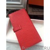 Inspired Hermes Bearn Wallet In Vermillion Leather