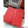 Inspired Hermes Bearn Wallet In Vermillion Leather