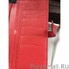 Inspired Hermes Bearn Wallet In Vermillion Leather