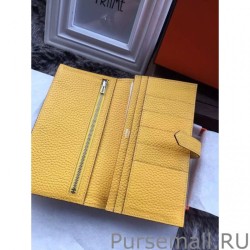 High Quality Hermes Bearn Wallet In Yellow Leather