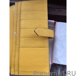 High Quality Hermes Bearn Wallet In Yellow Leather