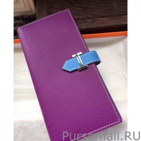 Copy Hermes Bicolor Bearn Wallet In Cyclamen Epsom Leather