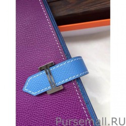 Copy Hermes Bicolor Bearn Wallet In Cyclamen Epsom Leather