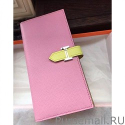 Top Quality Hermes Bicolor Bearn Wallet In Pink Epsom Leather