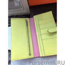 Top Quality Hermes Bicolor Bearn Wallet In Pink Epsom Leather