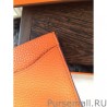 1:1 Mirror Hermes Constance Long Wallet In Orange Leather