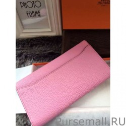 Replicas Hermes Constance Long Wallet In Pink Leather