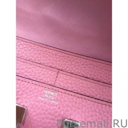 Replicas Hermes Constance Long Wallet In Pink Leather