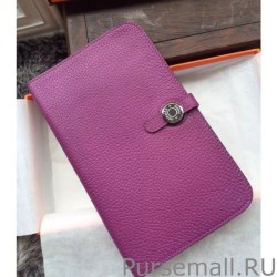 AAA+ Hermes Dogon Wallet In Cyclamen Leather