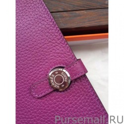 AAA+ Hermes Dogon Wallet In Cyclamen Leather