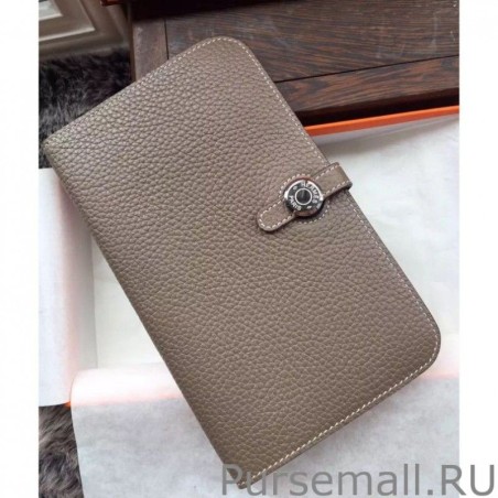 1:1 Mirror Hermes Dogon Wallet In Etain Leather