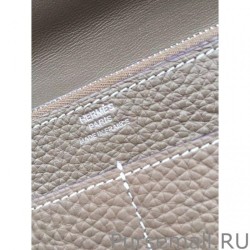 1:1 Mirror Hermes Dogon Wallet In Etain Leather