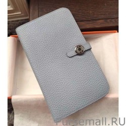 1:1 Mirror Hermes Dogon Wallet In Grey Leather