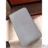 1:1 Mirror Hermes Dogon Wallet In Grey Leather