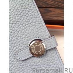 1:1 Mirror Hermes Dogon Wallet In Grey Leather