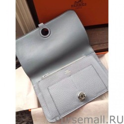 1:1 Mirror Hermes Dogon Wallet In Grey Leather