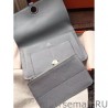 1:1 Mirror Hermes Dogon Wallet In Grey Leather