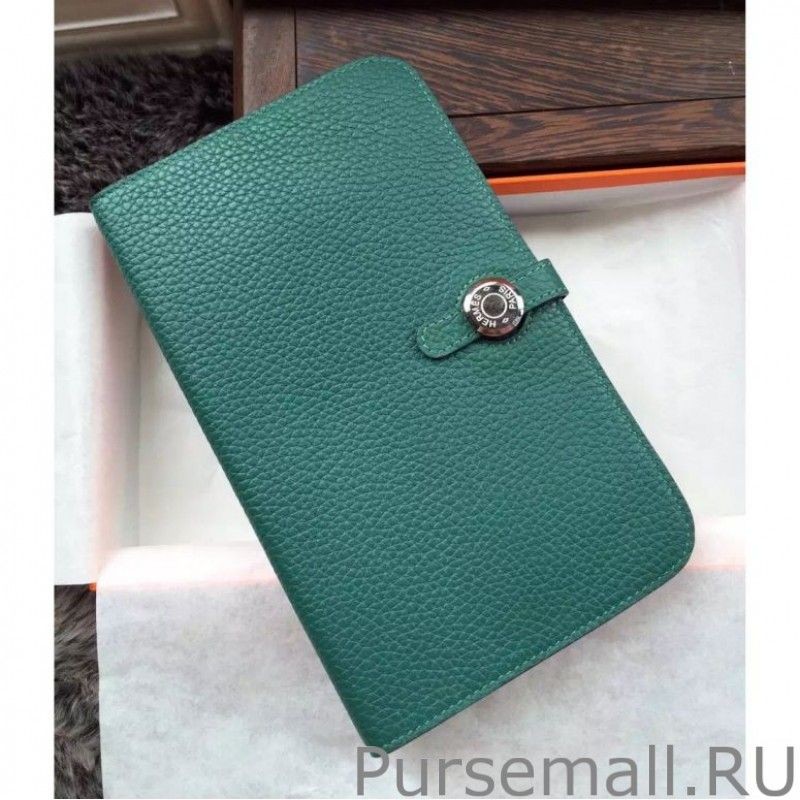 Copy Hermes Dogon Wallet In Malachite Leather